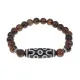 Браслет с 7-глазой бусиной Дзи и нат.камнем Тигровый глаз BSDS8-04-19