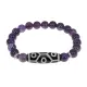 Браслет с 9-глазой бусиной Дзи и нат.камнем Аметист BSDS8-05-03