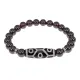 Браслет с 9-глазой бусиной Дзи и нат.камнем Гранат BSDS8-05-06