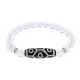 Браслет с 9-глазой бусиной Дзи и синт.камнем Лунный камень BSDS8-05-11