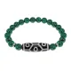 Браслет с 9-глазой бусиной Дзи и синт.камнем Малахит BSDS8-05-12