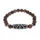 Браслет с 9-глазой бусиной Дзи и нат.камнем Тигровый глаз BSDS8-05-19