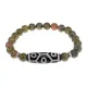 Браслет с 9-глазой бусиной Дзи и нат.камнем Унакит BSDS8-05-20