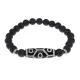 Браслет с 9-глазой бусиной Дзи и синт.камнем Шунгит BSDS8-05-24