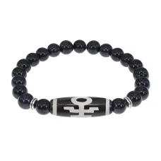 Браслет с бусиной Дзи Аристократ и синт.камнем Синий авантюрин BSDS8-06-02