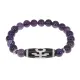 Браслет с бусиной Дзи Аристократ и нат.камнем Аметист BSDS8-06-03