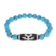 Браслет с бусиной Дзи Аристократ и синт.камнем Бирюза BSDS8-06-05