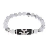 Браслет с бусиной Дзи Аристократ и нат.камнем Кахолонг BSDS8-06-07