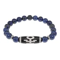 Браслет с бусиной Дзи Аристократ и нат.камнем Лазурит BSDS8-06-10