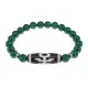 Браслет с бусиной Дзи Аристократ и синт.камнем Малахит BSDS8-06-12