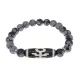 Браслет с бусиной Дзи Аристократ и нат. камнем Снежный обсидиан BSDS8-06-14