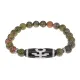 Браслет с бусиной Дзи Аристократ и нат.камнем Унакит BSDS8-06-20