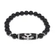 Браслет с бусиной Дзи Аристократ и нат.камнем Черный агат BSDS8-06-23