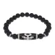 Браслет с бусиной Дзи Аристократ и синт.камнем Шунгит BSDS8-06-24