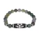 Браслет с бусиной Дзи Аристократ и нат.камнем Яшма BSDS8-06-25