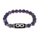 Браслет с бусиной Дзи Бесконечность и нат.камнем Аметист BSDS8-07-03