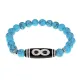 Браслет с бусиной Дзи Бесконечность и синтетическим камнем Бирюза BSDS8-07-05