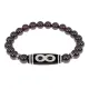 Браслет с бусиной Дзи Бесконечность и нат.камнем Гранат BSDS8-07-06