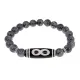 Браслет с бусиной Дзи Бесконечность и нат.камнем Лабрадор BSDS8-07-08