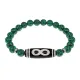 Браслет с бусиной Дзи Бесконечность и синт.камнем Малахит BSDS8-07-12