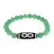 Браслет с бусиной Дзи Бесконечность и нат.камнем Нефрит BSDS8-07-13