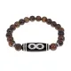 Браслет с бусиной Дзи Бесконечность и нат.камнем Тигровый глаз BSDS8-07-19