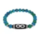 Браслет с бусиной Дзи Бесконечность и синт.камнем Хризоколла BSDS8-07-21