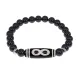 Браслет с бусиной Дзи Бесконечность и нат.камнем Черный агат BSDS8-07-23