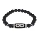 Браслет с бусиной Дзи Бесконечность и синтетическим камнем Шунгит BSDS8-07-24