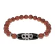 Браслет с бусиной Дзи Гаруда и синт.камнем Коричневый авантюрин