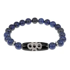 Браслет с бусиной Дзи Гаруда и нат.камнем Лазурит BSDS8-08-10