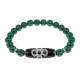 Браслет с бусиной Дзи Гаруда и синтетическим камнем Малахит BSDS8-08-12