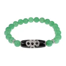 Браслет с бусиной Дзи Гаруда и нат.камнем Нефрит BSDS8-08-13
