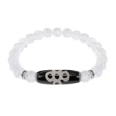 Браслет с бусиной Дзи Гаруда и синт.камнем Сахарный кварц BSDS8-08-16