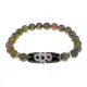 Браслет с бусиной Дзи Гаруда и нат.камнем Унакит BSDS8-08-20