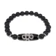 Браслет с бусиной Дзи Гаруда и нат.камнем Черный агат BSDS8-08-23