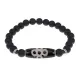 Браслет с бусиной Дзи Гаруда и синт.камнем Шунгит BSDS8-08-24
