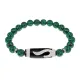 Браслет с бусиной Дзи Золотой ключ и синт.камнем Малахит BSDS8-09-12