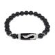 Браслет с бусиной Дзи Золотой ключ и нат.камнем Черный агат BSDS8-09-23