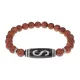 Браслет с бусиной Дзи Денежный крючок и синт.камнем Коричневый авантюрин BSDS8-10-01