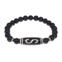 Браслет с бусиной Дзи Денежный крючок и синт.камнем Синий авантюрин BSDS8-10-02