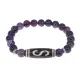 Браслет с бусиной Дзи Денежный крючок и нат.камнем Аметист BSDS8-10-03