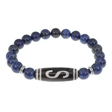 Браслет с бусиной Дзи Денежный крючок и нат.камнем Лазурит BSDS8-10-10