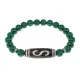 Браслет с бусиной Дзи Денежный крючок и синт.камнем Малахит BSDS8-10-12