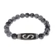 Браслет с бусиной Дзи Денежный крючок и нат.камнем Снежный обсидиан BSDS8-10-14