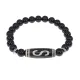 Браслет с бусиной Дзи Денежный крючок и нат.камнем Черный агат BSDS8-10-23