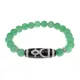 Браслет с бусиной Дзи Кубера и нат.камнем Нефрит BSDS8-11-13