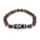 Браслет с бусиной Дзи Кубера и нат. камнем Тигровый глаз BSDS8-11-19