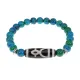 Браслет с бусиной Дзи Кубера и синт.камнем Хризоколла BSDS8-11-21