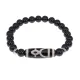 Браслет с бусиной Дзи Кубера и нат.камнем Черный агат BSDS8-11-23